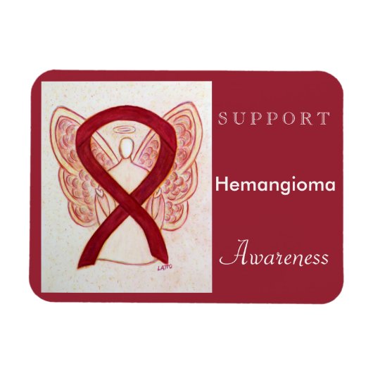 Bewustmaking hemangioma Ribbon Angel Custom Magnet Magneet (Horizontaal)