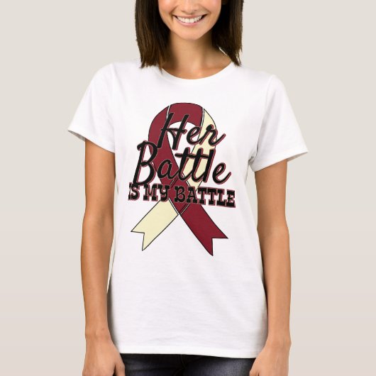 Bewustmaking hoofd- en nekkanker Haar gevechtsShir T-shirt (Voorkant)