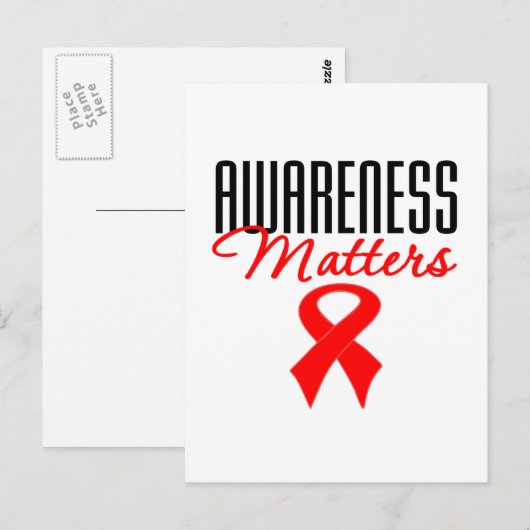 Bewustmaking is hartziekte briefkaart (Voorkant / Achterkant)