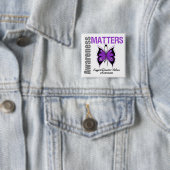 Bewustmaking is van belang voor huiselijk geweld vierkante button 5,1 cm (In situ)