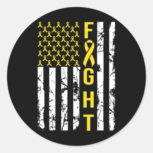 Bewustmaking kinderkanker Costume American Fight Ronde Sticker (Voorkant)