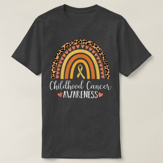 Bewustmaking kinderkanker — Leopard Print Rainbow  T-shirt (Design voorkant)