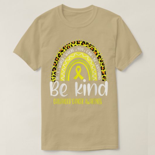 Bewustmaking kinderkanker Leopard-regenboog kiezen T-shirt (Design voorkant)