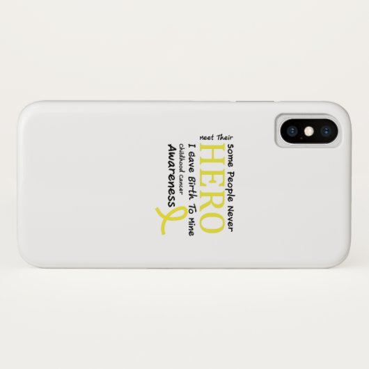 Bewustmaking kinderkanker ontmoet mijn heldengevec Case-Mate iPhone case (Achterkant (horizontaal))