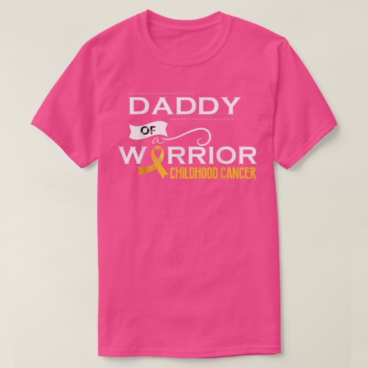 Bewustmaking kinderkanker Papa van een krijger 301 T-shirt (Design voorkant)