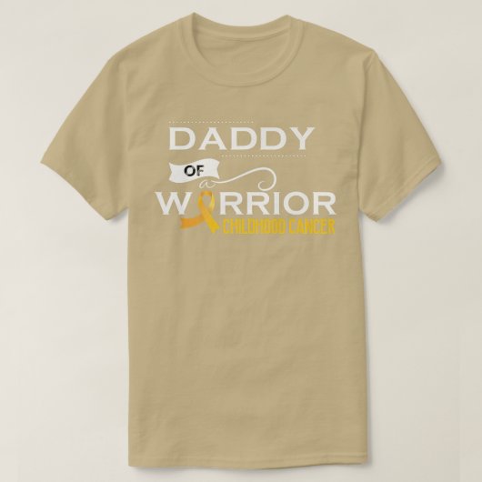 Bewustmaking kinderkanker Papa van een krijger T-shirt (Design voorkant)