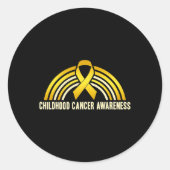 Bewustmaking kinderkanker Regenboog Ronde Sticker (Voorkant)