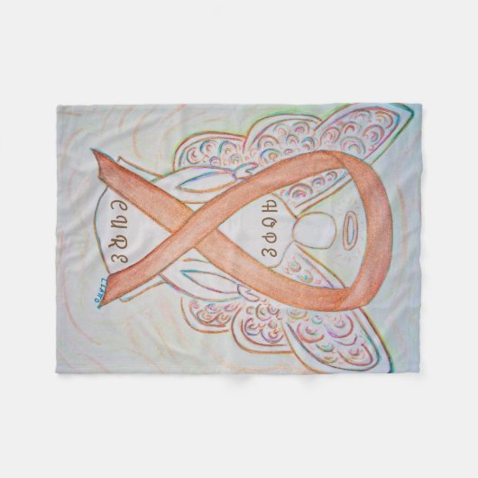 Bewustmaking kinderkanker Ribbon Angel Blanket Fleece Deken (Voorkant (Horizontaal))