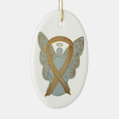 Bewustmaking kinderkanker Ribbon Angel Ornament (Rechts)