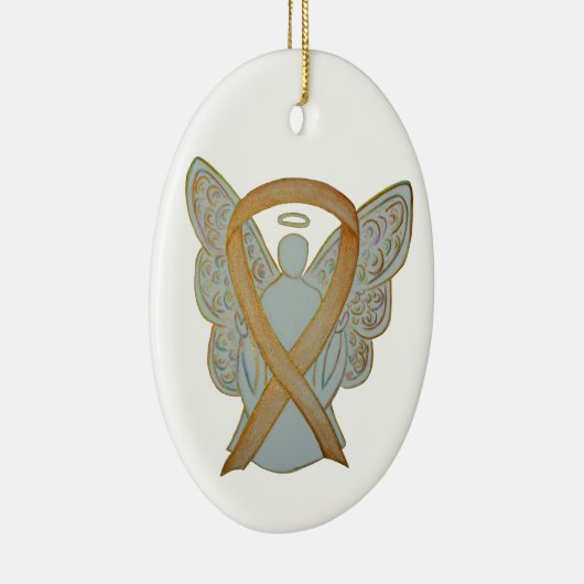 Bewustmaking kinderkanker Ribbon Angel Ornament (Rechts)