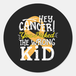 Bewustmaking kinderkanker Survivor Wrong Kind Sup Ronde Sticker