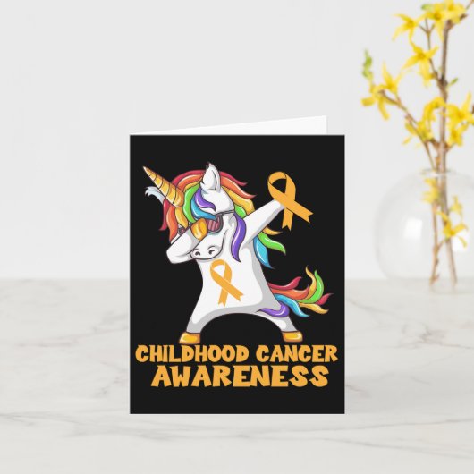 Bewustmaking kinderkanker - Unicorn Warrior Kaart (Gele Bloem)