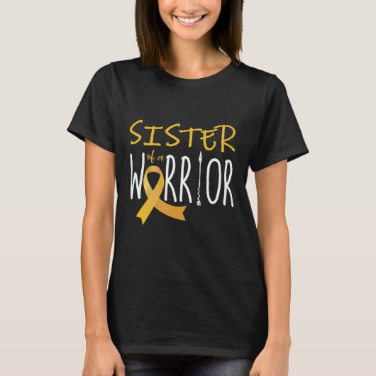Bewustmaking kinderkanker Zuster van een krijger T-shirt (Voorkant)