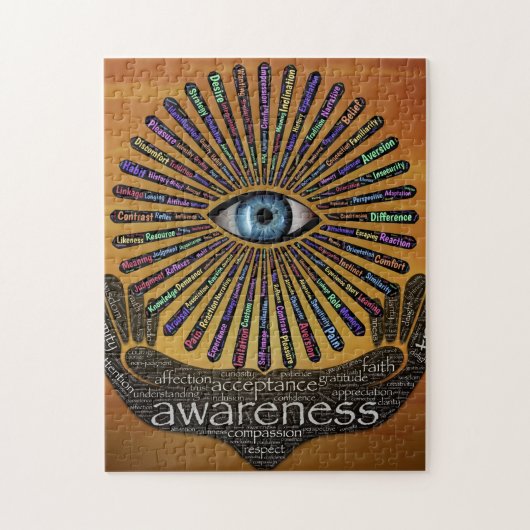 Bewustmaking Minds Eye Inspirerend Word Art Legpuzzel (Verticaal)