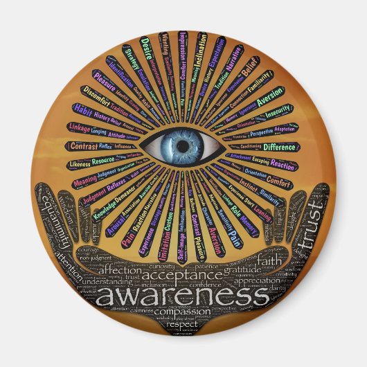 Bewustmaking Minds Eye Inspirerend Word Art Magneet (Voorkant)