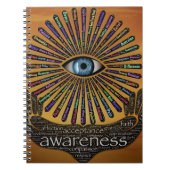 Bewustmaking Minds Eye Inspirerend Word Art Notitieboek (Voorkant)