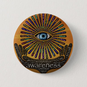 Bewustmaking Minds Eye Inspirerend Word Art Ronde Button 5,7 Cm