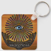 Bewustmaking Minds Eye Inspirerend Word Art Sleutelhanger (Achterkant)