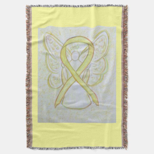 Bewustmaking Ribbon Angel - aangepaste kunstmand Deken (Voorkant Verticaal)