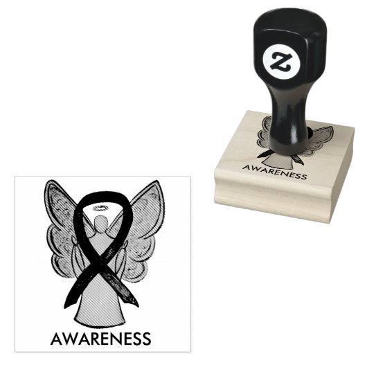 Bewustmaking Ribbon Angel - Aangepaste rubberen st Rubberstempel (Gestempeld)