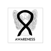 Bewustmaking Ribbon Angel Art Custom Ink Stamp Rubberstempel (Afrduk)