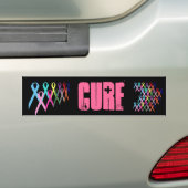 Bewustmaking Ribbons Cure Bumpersticker (Op auto)