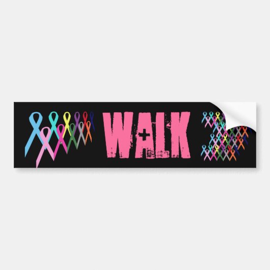 Bewustmaking Ribbons Walk Bumpersticker (Voorkant)