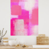 'Bewustmaking' Roze Abstracte Art Poster Afdrukken (Keuken)