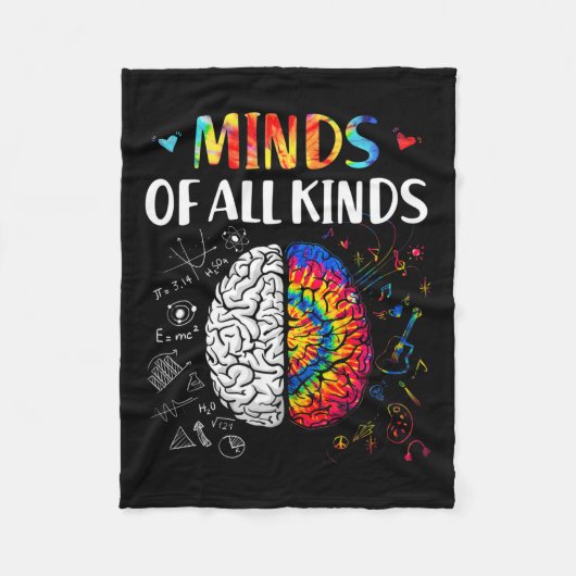 Bewustmaking van alle soorten neurodiversiteit fleece deken (Voorkant)