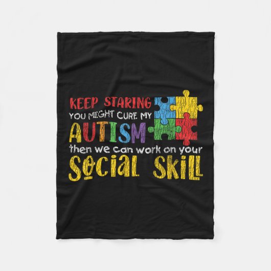 Bewustmaking van autisme - Bewustzijnd Autistisch Fleece Deken (Voorkant)