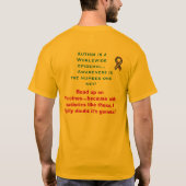 Bewustmaking van autisme - Lees op! Opstaan! T-shirt (Achterkant)
