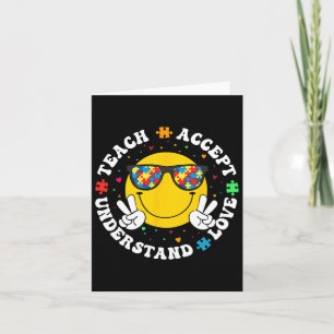 Bewustmaking van autisme Leraar Puzzle Teach accep Kaart