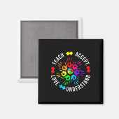 Bewustmaking van autisme Leraar Puzzle Teach accep Magneet (Voorkant / Achterkant)
