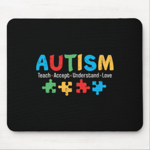 Bewustmaking van autisme Leraar Puzzle Teach accep Muismat
