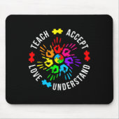 Bewustmaking van autisme Leraar Puzzle Teach accep Muismat (Voorkant)