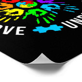 Bewustmaking van autisme Leraar Puzzle Teach accep Poster (Hoek)