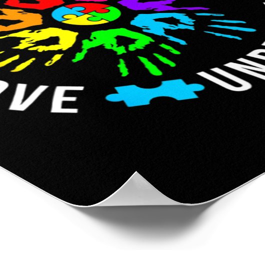 Bewustmaking van autisme Leraar Puzzle Teach accep Poster (Hoek)