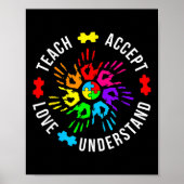 Bewustmaking van autisme Leraar Puzzle Teach accep Poster (Voorkant)