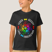 Bewustmaking van autisme Leraar Puzzle Teach accep T-shirt (Voorkant)