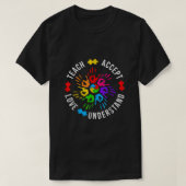 Bewustmaking van autisme Leraar Puzzle Teach accep T-shirt (Design voorkant)