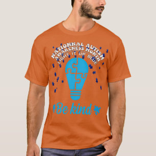 Bewustmaking van autisme Licht het omhoog BLAUW VO T-shirt