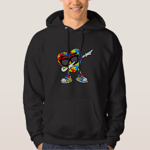 Bewustmaking van autisme Onderbrekend hart Puzzle Hoodie