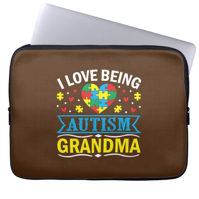 bewustmaking van autisme, Proud autisme oma Laptop Sleeve (Voorkant)