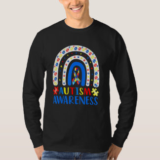 Bewustmaking van autisme Rainbow Puzzle Autisme Aw T-shirt