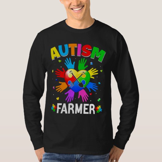 Bewustmaking van autisme van de kool Boer Harde Pu T-shirt (Voorkant)
