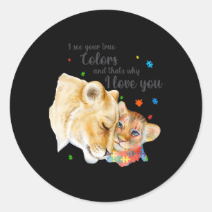 Bewustmaking van autisme Vrouwen Aanvaarding van K Ronde Sticker