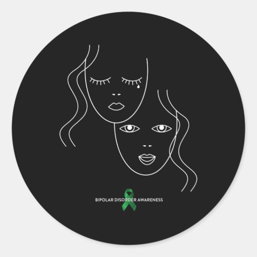 Bewustmaking van bipolaire stoornis ronde sticker (Voorkant)