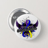 Bewustmaking van bladerkanker 16 ronde button 5,7 cm (Voorkant /achterkant)