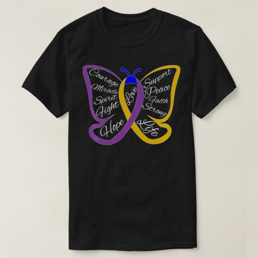 Bewustmaking van bladerkanker bij vlinders t-shirt (Design voorkant)