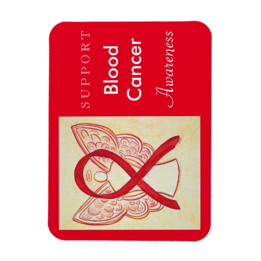 Bewustmaking van bloedkanker Ribbon Angel Custom M Magneet (Verticaal)